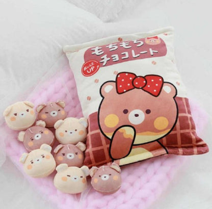 Stress-Relief Pudding Pillow Choco Bears
